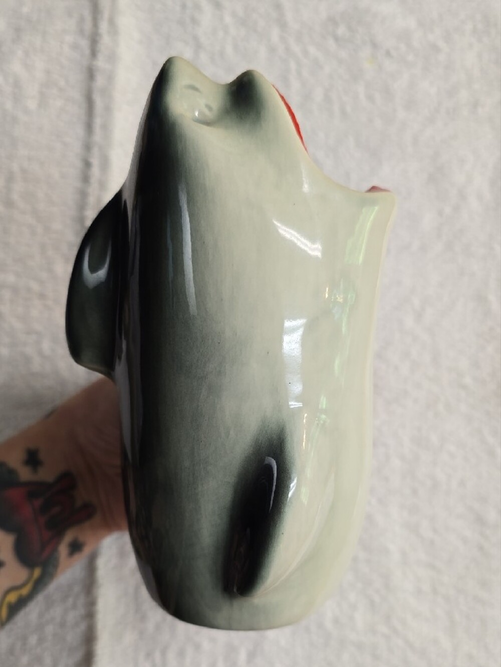 Ceramic Shark Tiki Glass Or Vase - Picture 6 of 11